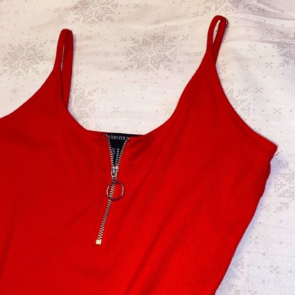 red body suit w front zipper - Picture 2 of 2